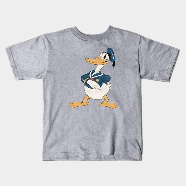 Vintage Sailor Duck (distressed) Kids T-Shirt by Yellow Hexagon Designs